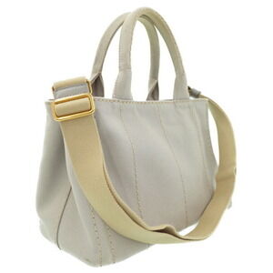 Prada Tote handbag Gray handles top Canapa 2way canvas